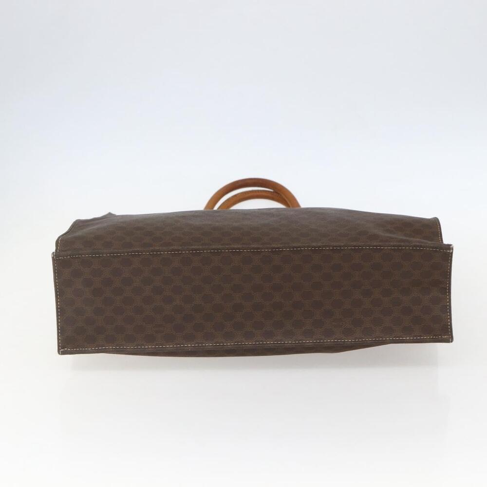 CELINE Macadam Canvas Hand Bag PVC Leather Brown Gold Auth gh1448 - Picture 5 of 16